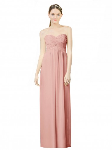 Erschwingliche A-Linien Chiffon Lange Brautjungfernkleider