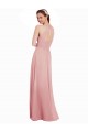 Erschwingliche A-Linien Neckholder Chiffon Lange Brautjungfernkleider