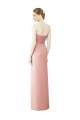 Erschwingliche A-Linien Trägerlos Chiffon Lange Brautjungfernkleider