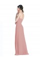 Erschwingliche Altrosa A-Linien Chiffon Lange Brautjungfernkleider
