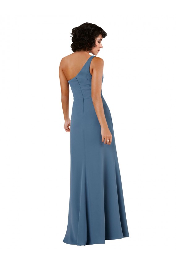 Erschwingliche Burgunderrot A-Linien Eine-Schulter Chiffon Lange Formale Brautjungfernkleider / Abendkleider