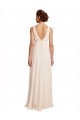 Erschwingliche Creme Rosa A-Linien Stehkragen Ausschnitt Chiffon Lange Brautjungfernkleider