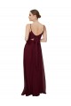 Erschwingliche Dunkler Burgunder A-Linien Scoop Chiffon Lange Brautjungfernkleider