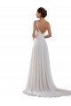 Erschwingliche Elfenbein A-Linien Kapelle-schleppe Chiffon Klassisch Boho Brautkleider