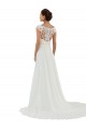 Erschwingliche Elfenbein A-Linien Kapelle-schleppe Chiffon Klassisch Brautkleider