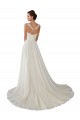 Erschwingliche Elfenbein A-Linien Kapelle-schleppe Chiffon Spitze Brautkleider