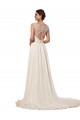 Erschwingliche Elfenbein Etui Kapelle-schleppe Chiffon Brautkleider