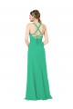 Erschwingliche Emerald Etui V-Ausschnitt Chiffon Lange Brautjungfernkleider