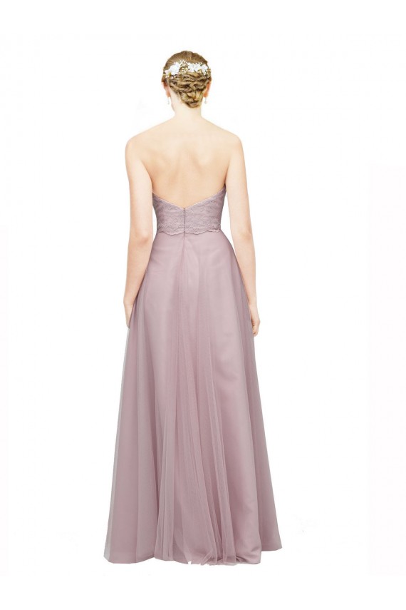 Erschwingliche Light Lilac A-Linien Tüll Spitze Lange Brautjungfernkleider