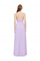 Erschwingliche Lila A-Linien Trägerlos Chiffon Lange Brautjungfernkleider