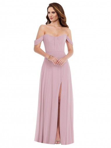 Erschwingliche Primel A-Linien Chiffon Lange Brautjungfernkleider