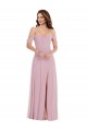 Erschwingliche Primel A-Linien Chiffon Lange Brautjungfernkleider