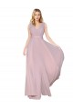 Erschwingliche Primel A-Linien V-Ausschnitt Chiffon Lange Formale Brautjungfernkleider / Abendkleider / Abiballkleider