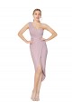 Erschwingliche Primel Meerjungfrau Eine-Schulter Cocktail Chiffon Kurze Formale Brautjungfernkleider / Abendkleider / Abiballkleider