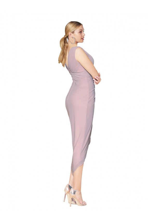 Erschwingliche Primel Meerjungfrau V-Ausschnitt Cocktail Chiffon Kurze Formale Brautjungfernkleider / Abendkleider / Abiballkleider