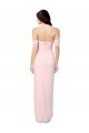 Erschwingliche Rosa A-Linien Off-Schulter Trägerlos Chiffon Lange Brautjungfernkleider