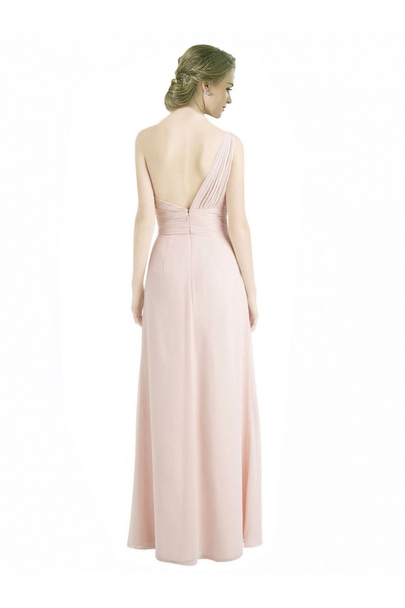 Erschwingliche Rot 16 A-Linien Eine-Schulter Chiffon Lange Brautjungfernkleider