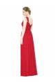 Erschwingliche Rot A-Linien Chiffon Lange Brautjungfernkleider