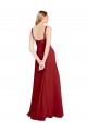 Erschwingliche Rot A-Linien Chiffon Lange Brautjungfernkleider
