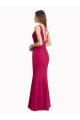 Erschwingliche Rot Meerjungfrau V-Ausschnitt Chiffon Lange Brautjungfernkleider / Abiballkleider
