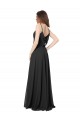 Erschwingliche Schwarz A-Linien Chiffon Lange Brautjungfernkleider