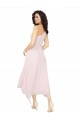 Erschwingliche Schwarz A-Linien Eine-Schulter Trägerlos Midi Chiffon Kurze Brautjungfernkleider / Cocktailkleider / Heimkehr Kleider