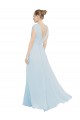 Erschwingliche Seeglas A-Linien V-Ausschnitt Chiffon Lange Brautjungfernkleider