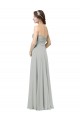Erschwingliche Silber A-Linien Chiffon Lange Brautjungfernkleider