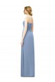 Erschwingliche Staubiges Blau A-Linien Trägerlos Chiffon Lange Brautjungfernkleider