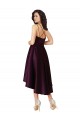 Erschwingliche Traube A-Linien Scoop Neck Satin Kurze Brautjungfernkleider / Abiballkleider