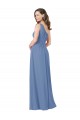 Erschwingliche Windsor Blau Etui Eine-Schulter Chiffon Lange Brautjungfernkleider